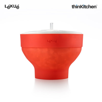 LÉKUÉ Premium Microwave Popcorn Maker 2.8L, Platinum Silicone Foldable Popcorn Bowl, Dishwasher Safe