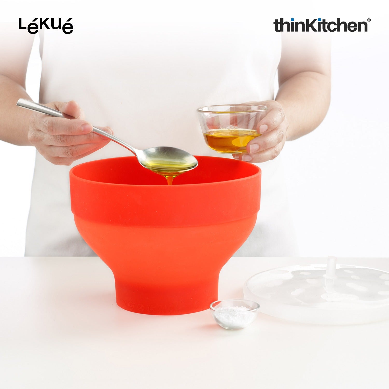 LÉKUÉ Premium Microwave Popcorn Maker 2.8L, Platinum Silicone Foldable Popcorn Bowl, Dishwasher Safe - 5
