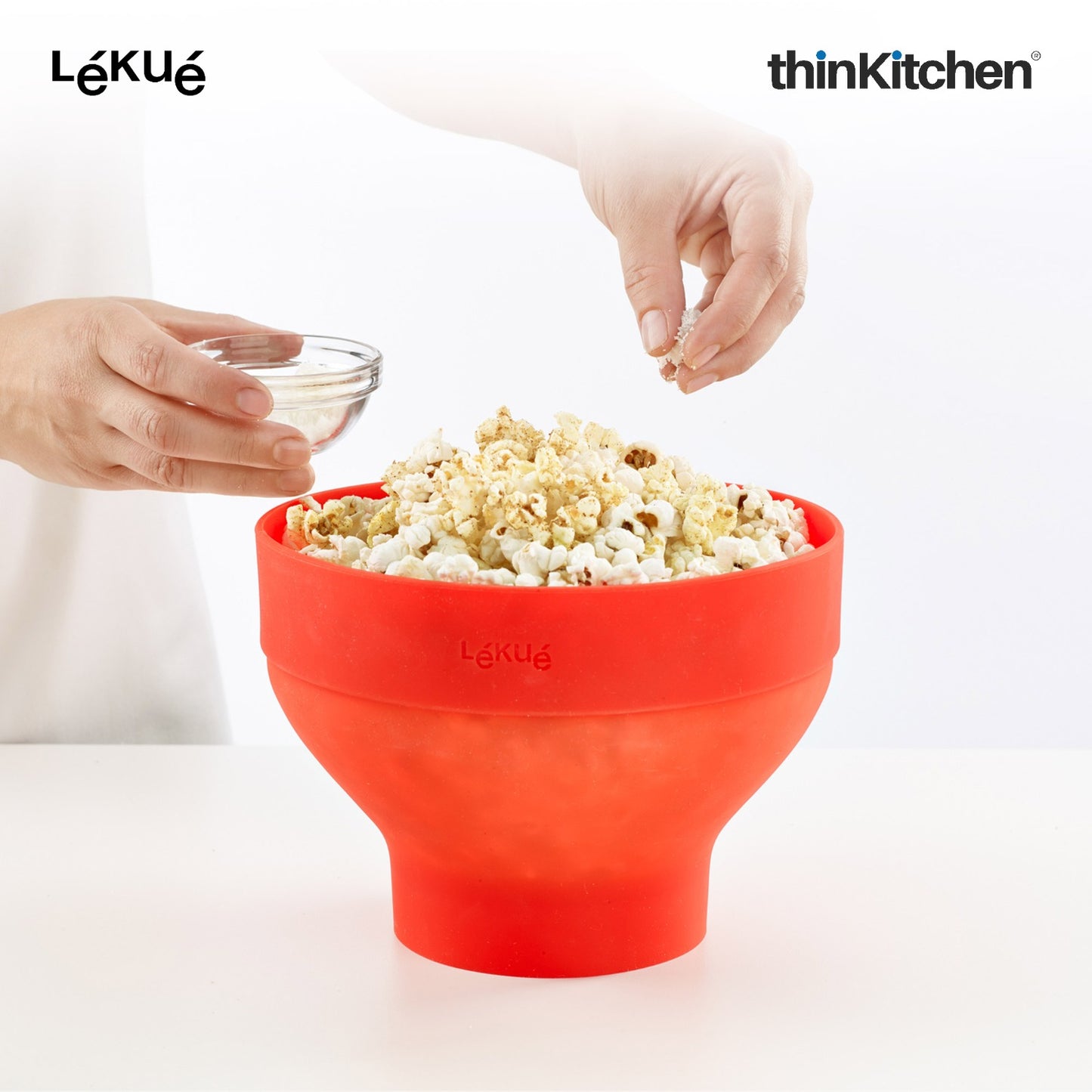 LÉKUÉ Premium Microwave Popcorn Maker 2.8L, Platinum Silicone Foldable Popcorn Bowl, Dishwasher Safe