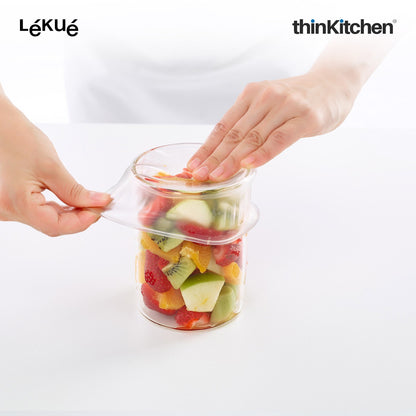 LÉKUÉ Premium Platinum Silicone Stretch Lids Set of 3 | Airtight Reusable Food Covers 11–24cm