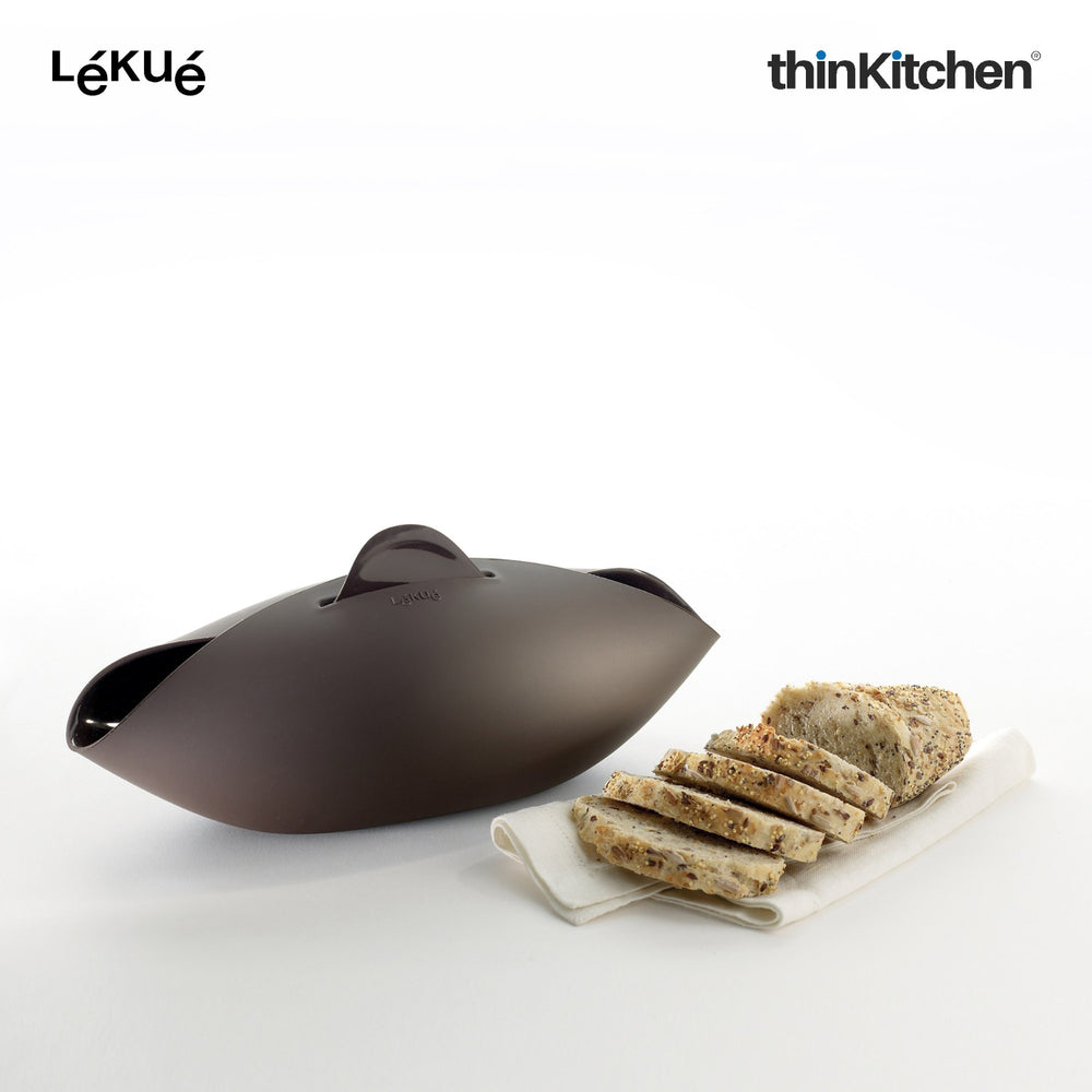 LÉKUÉ Bread Maker, Platinum Silicone Brown Bread Baking Bowl 600ml, Knead & Bake in One, Oven & Microwave Safe