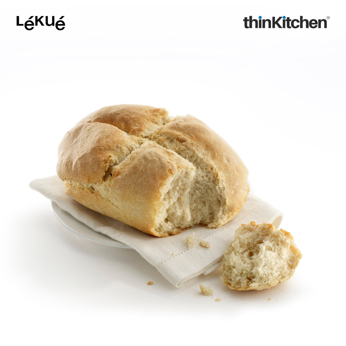 LÉKUÉ Bread Maker, Platinum Silicone Brown Bread Baking Bowl 600ml, Knead & Bake in One, Oven & Microwave Safe
