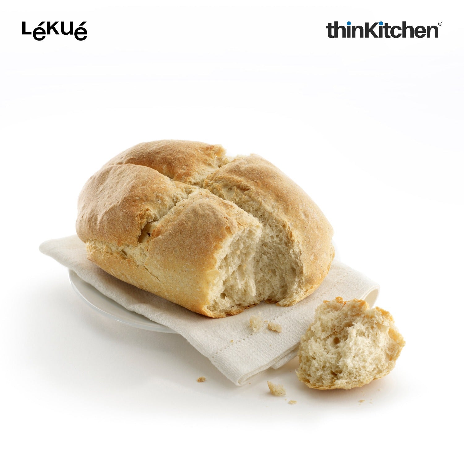LÉKUÉ Bread Maker, Platinum Silicone Brown Bread Baking Bowl 600ml, Knead & Bake in One, Oven & Microwave Safe - 8