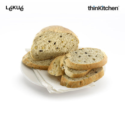 LÉKUÉ Bread Maker, Platinum Silicone Brown Bread Baking Bowl 600ml, Knead & Bake in One, Oven & Microwave Safe