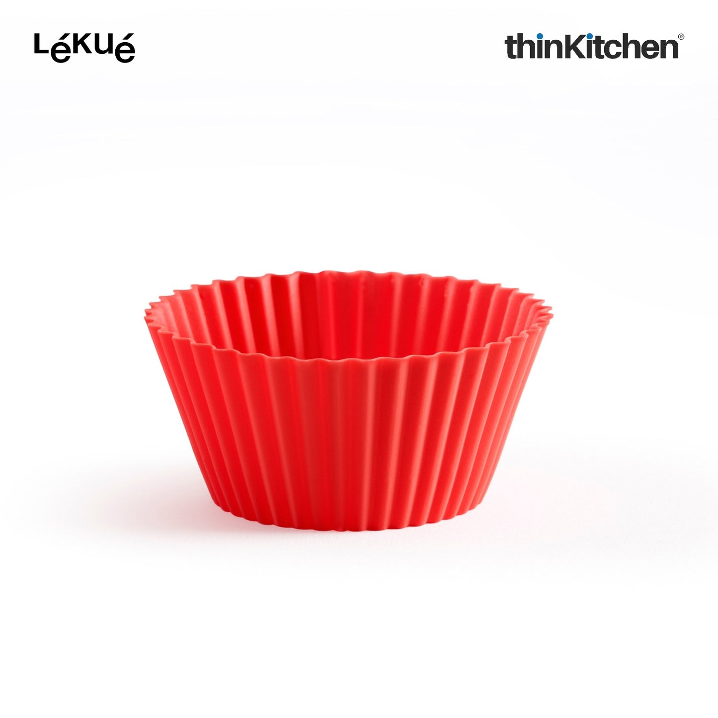 LÉKUÉ Premium Muffin Moulds Set of 6, 7cm Platinum Silicone Non-Stick Moulds, Muffin Cups
