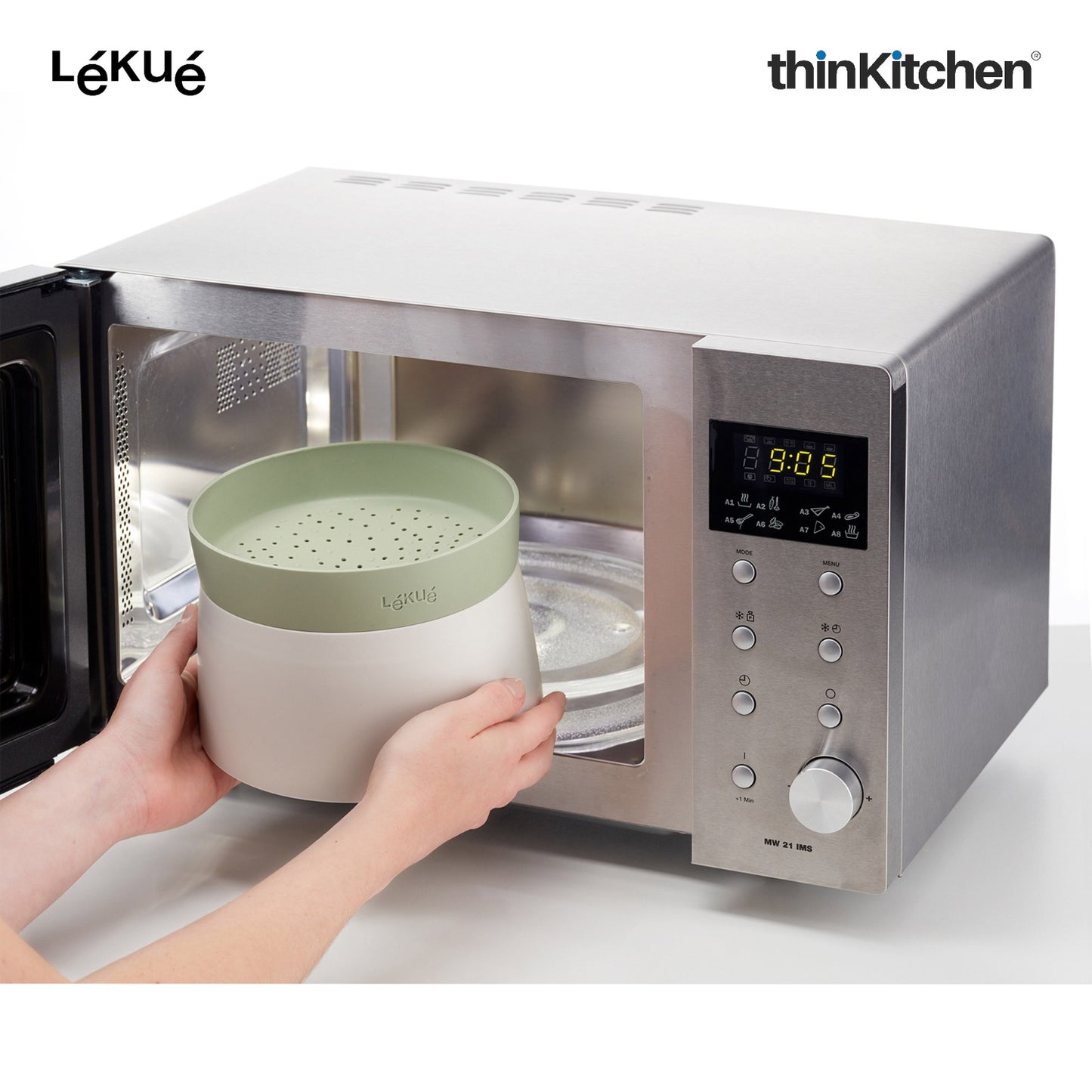 LÉKUÉ Premium Microwave Quick Quinoa & Rice Cooker 1L for Up to 4 Servings, Dishwasher Safe