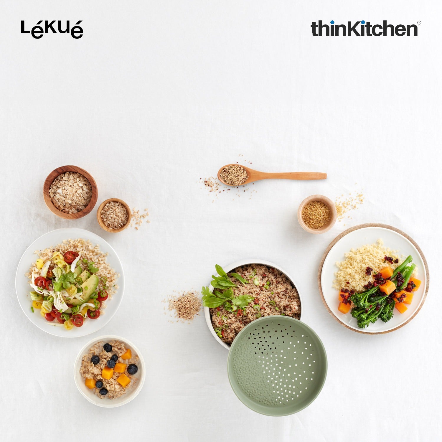 LÉKUÉ Premium Microwave Quick Quinoa & Rice Cooker 1L for Up to 4 Servings, Dishwasher Safe - 5