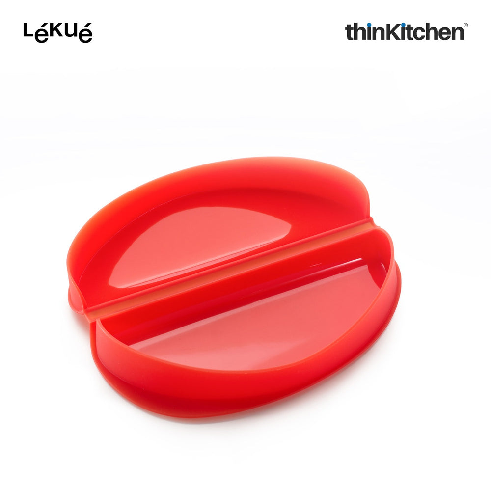 LÉKUÉ Premium Microwave Quick Omelette Maker, Platinum Silicone Reusable Omelette Mould, Non-Stick - Red