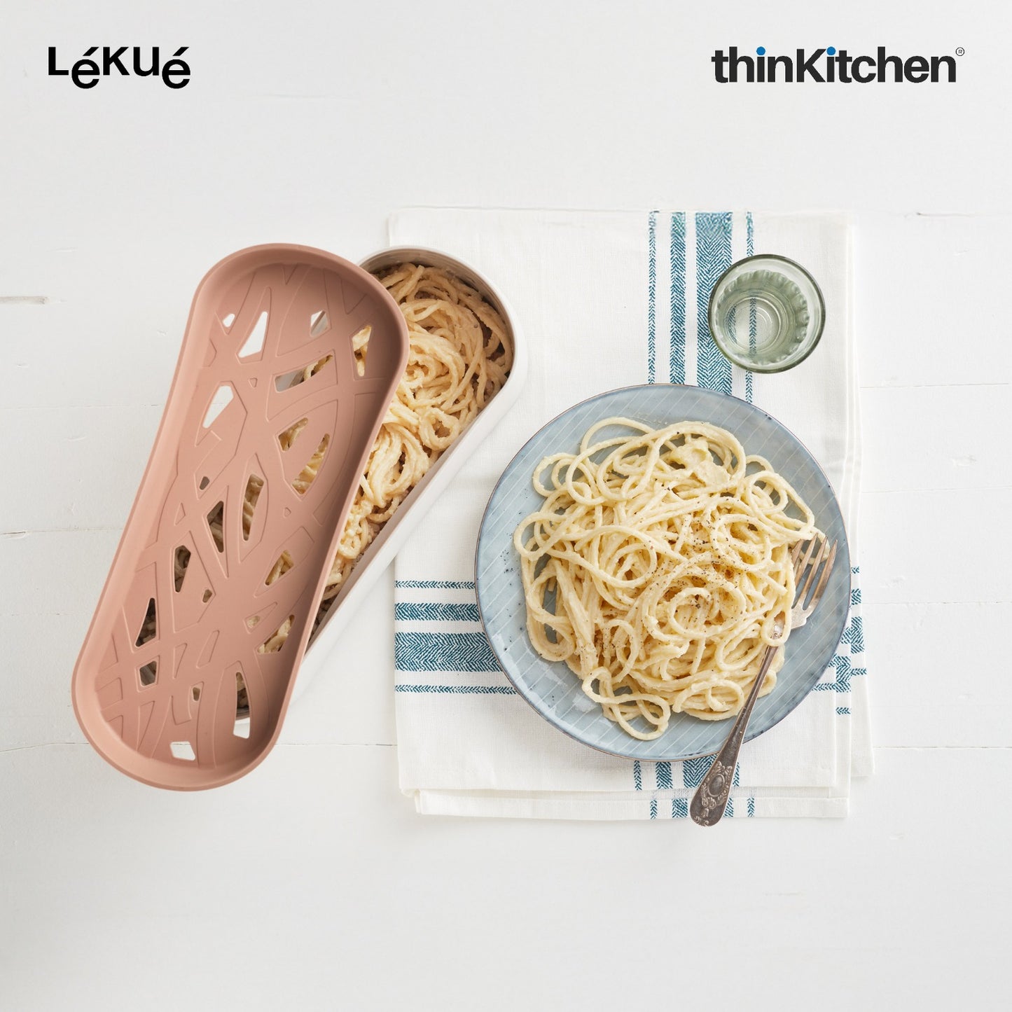 LÉKUÉ Premium Microwave Pasta Cooker - 1.5L, Cooks Up to 4 Servings in 10 Minutes, Drain & Serve