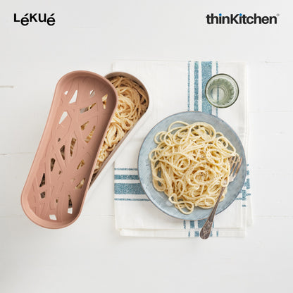 LÉKUÉ Premium Microwave Pasta Cooker - 1.5L, Cooks Up to 4 Servings in 10 Minutes, Drain & Serve