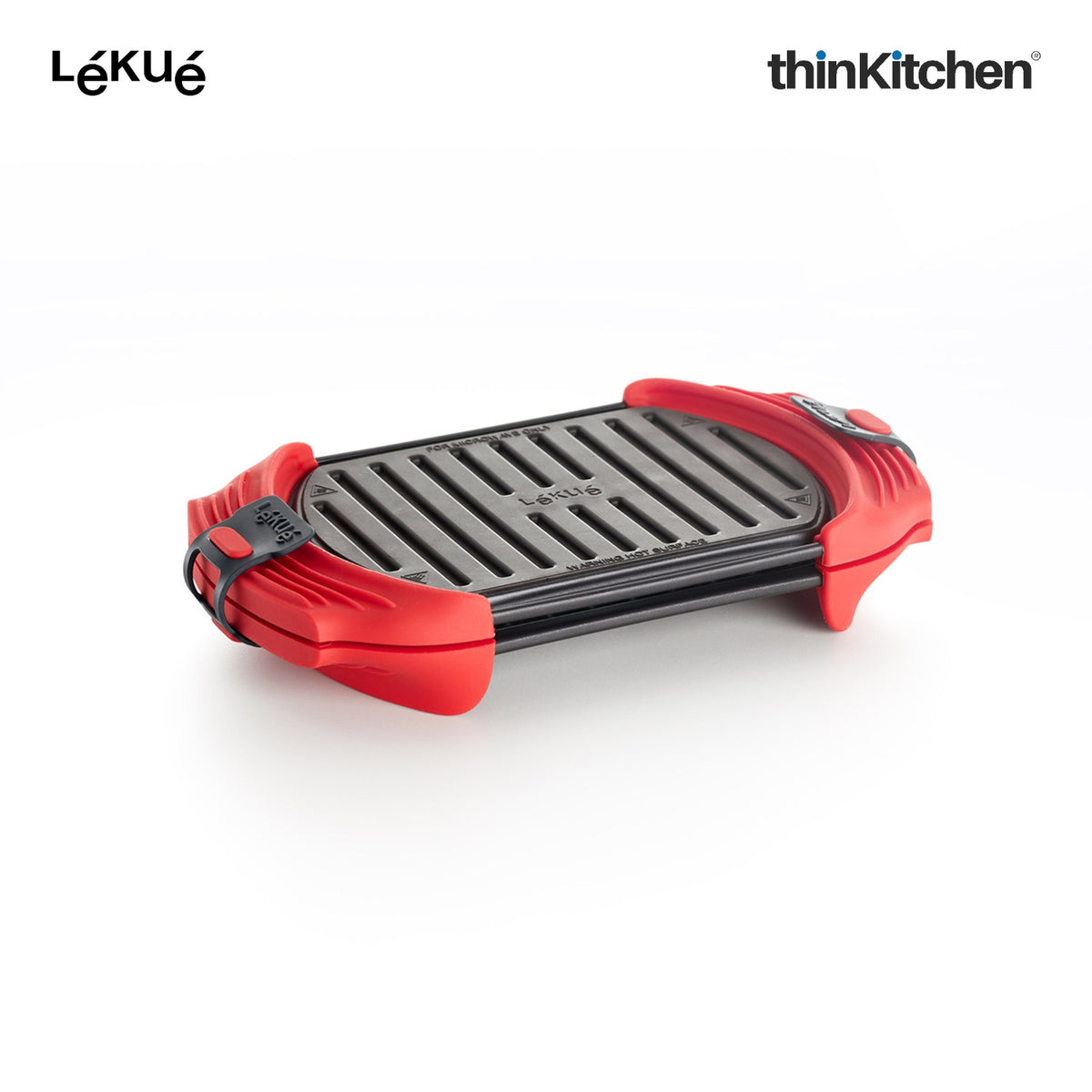 LÉKUÉ Premium Microwave Grill Pan, Platinum Silicone, Grill Vegetables, Sandwiches for Crispy Results