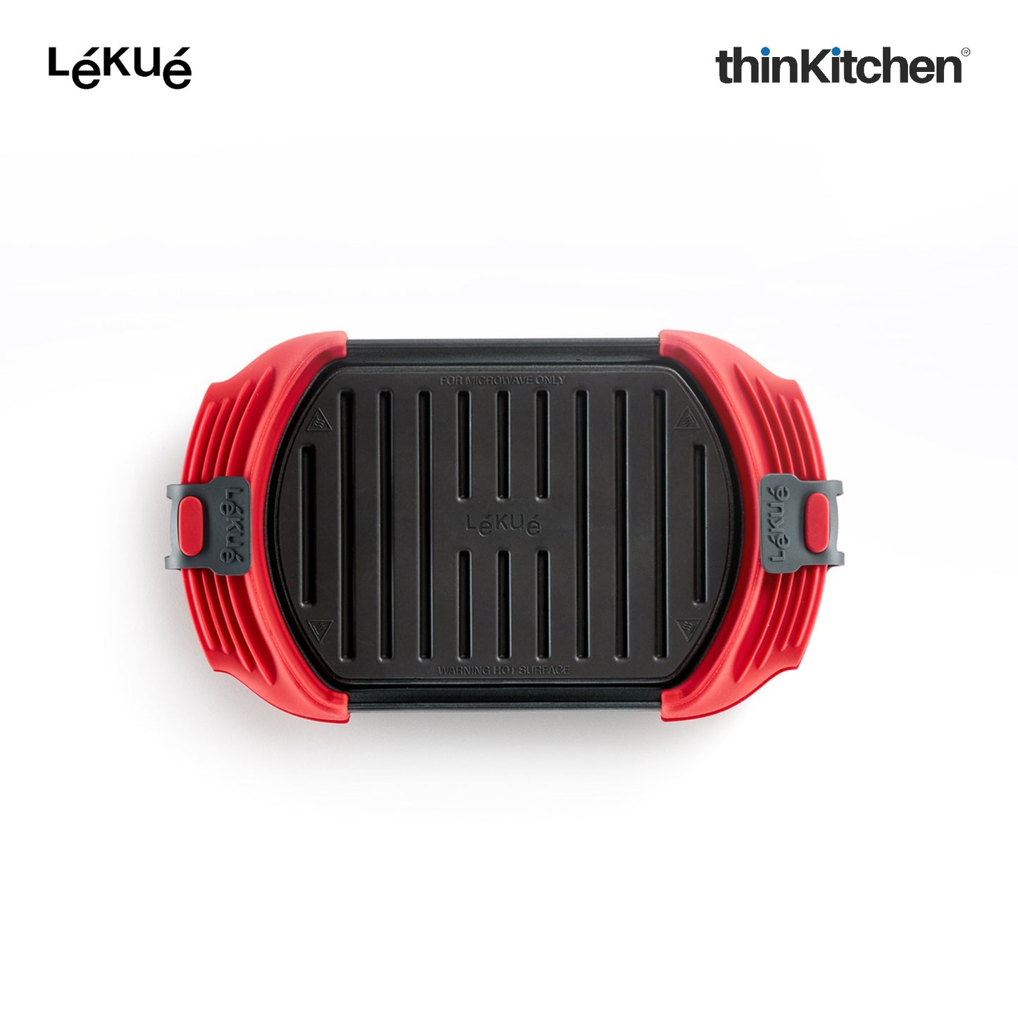 LÉKUÉ Premium Microwave Grill Pan, Platinum Silicone, Grill Vegetables, Sandwiches for Crispy Results