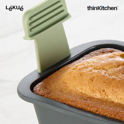 LÉKUÉ Premium Rectangular Air Fryer Basket, Platinum Silicone Reusable Non Stick Air Fryer Insert with Extendable Handles