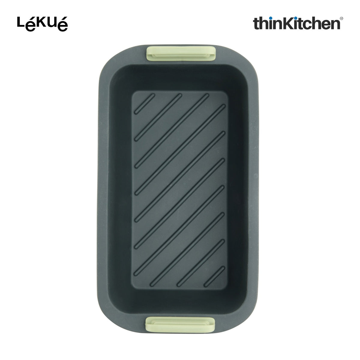 LÉKUÉ Premium Rectangular Air Fryer Basket, Platinum Silicone Reusable Non Stick Air Fryer Insert with Extendable Handles - 9
