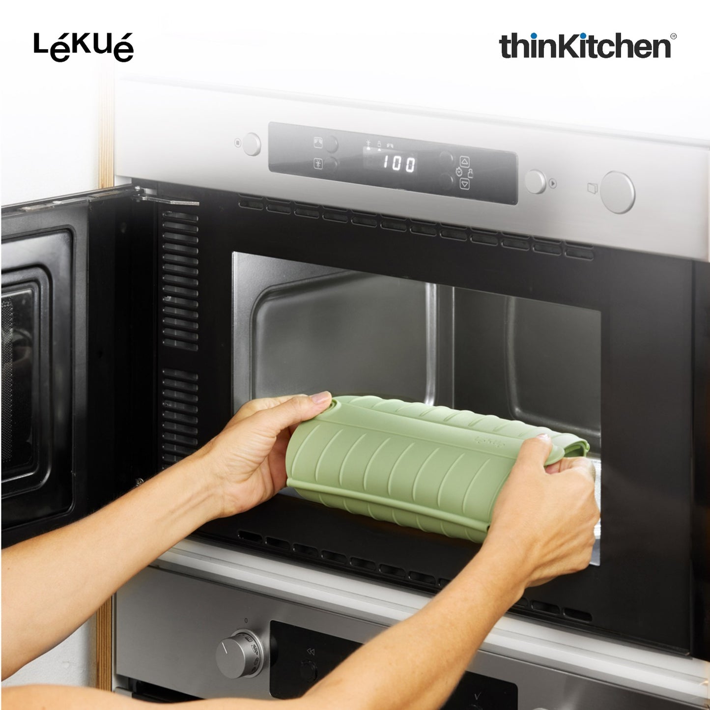 LÉKUÉ Premium Steam Cooker, Platinum Silicone Microwave Steamer for Speed Cooking, Ideal for 1–2 Servings