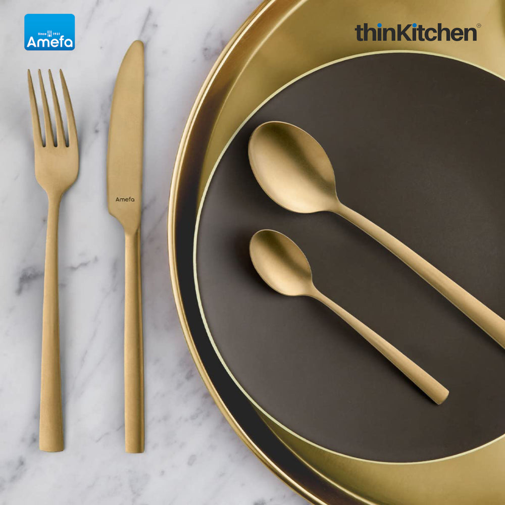 Manille Stainless Steel Cutlery 16 Pieces Gold