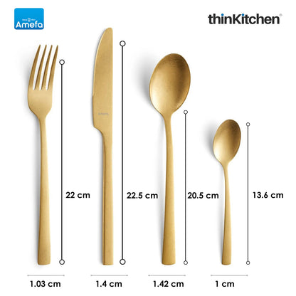 Amefa Manille Stainless Steel Cutlery 16 Pieces Gold
