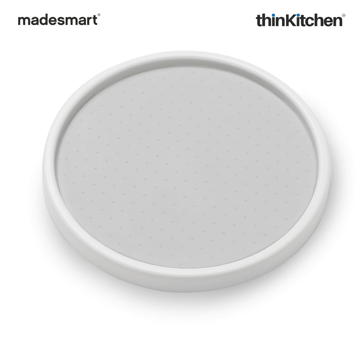 Madesmart 25.4 Cm Single-Level Turntable With Soft Grip Lining, White