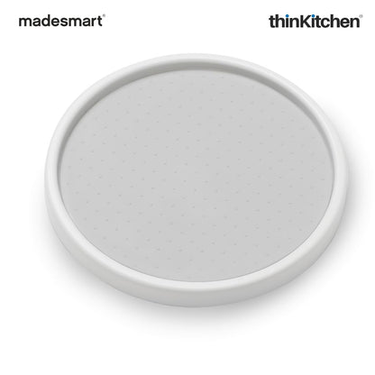 Madesmart 25.4 Cm Single-Level Turntable With Soft Grip Lining, White
