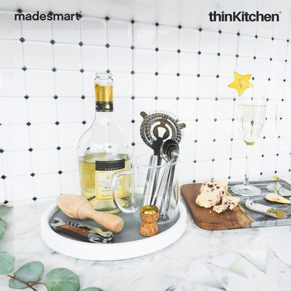 Madesmart 25.4 Cm Single-Level Turntable With Soft Grip Lining, White