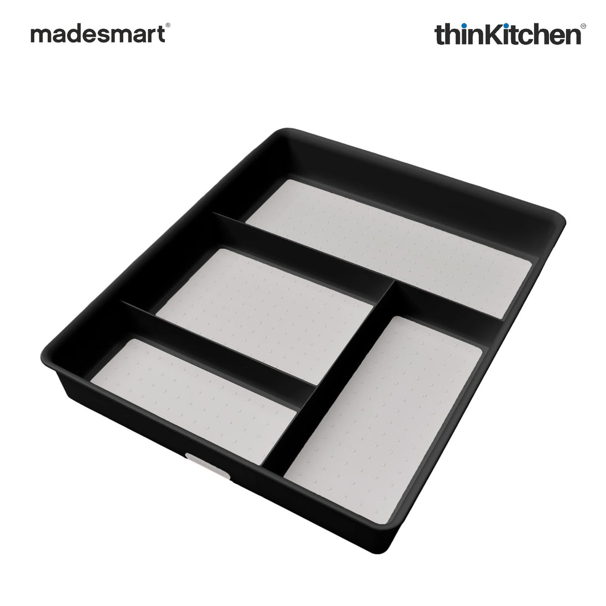 Madesmart Classic 4 Compartment Drawer Organizer With Soft Grip, Carbon - 3