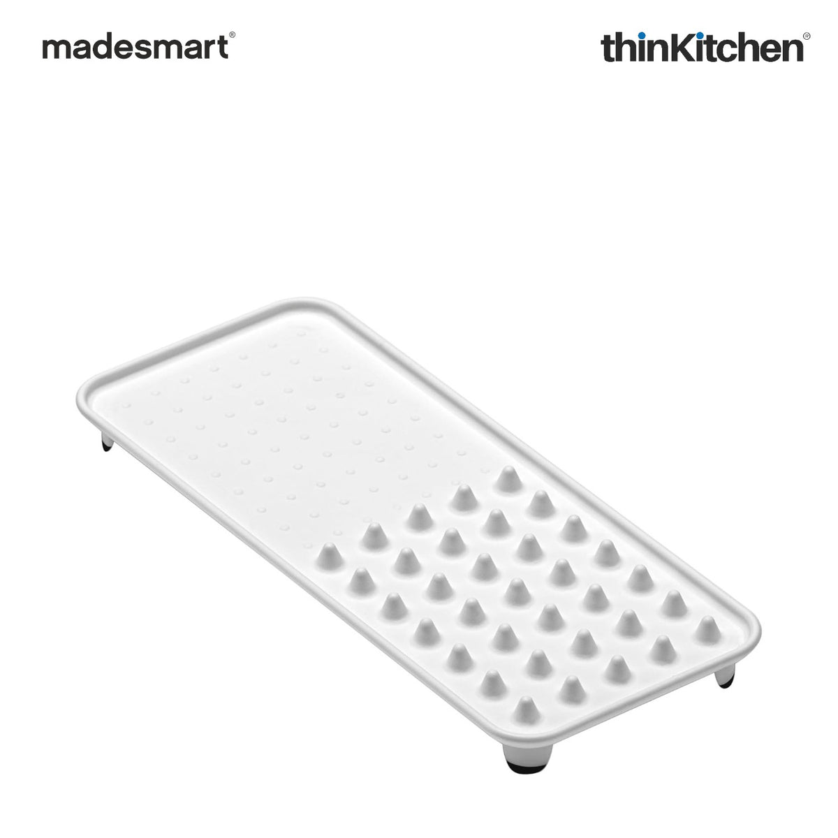 Madesmart Elevated Sink Tray For Soap, Sponges And Brushes, White