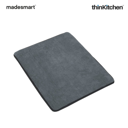 Madesmart Dish Drying Mat, Absorbent Microfiber, Grey