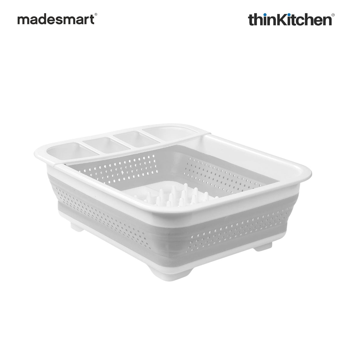 Madesmart Collapsible Dish Drying Rack, White - 1
