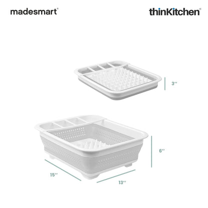 Madesmart Collapsible Dish Drying Rack, White