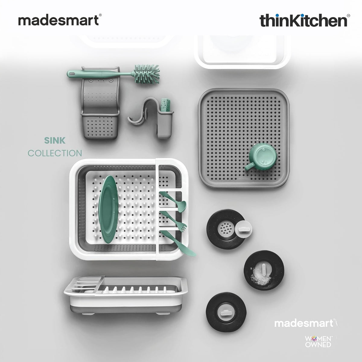 Madesmart Collapsible Dish Drying Rack, White - 5
