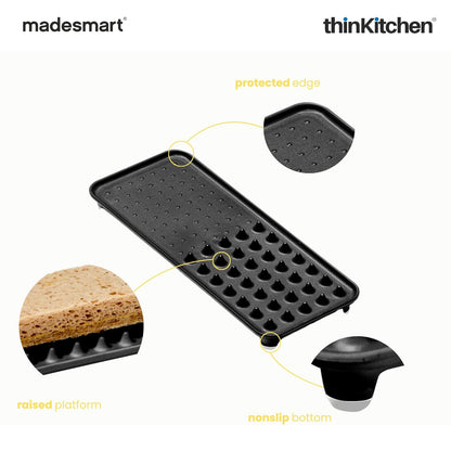 Madesmart Elevated Sink Tray For Soap And Sponges, Carbon