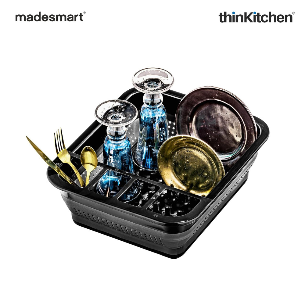 Madesmart Collapsible Dish Drying Rack, Carbon