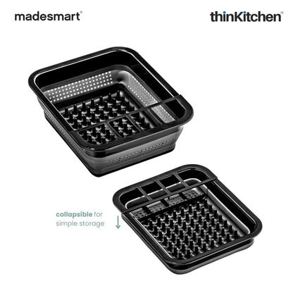 Madesmart Collapsible Dish Drying Rack, Carbon