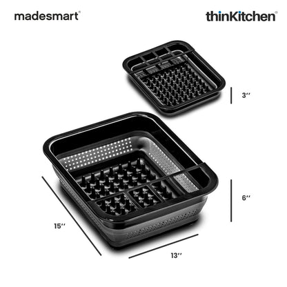 Madesmart Collapsible Dish Drying Rack, Carbon