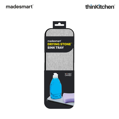 Madesmart Drying Stone Sink Tray With Diatomite Insert, Carbon