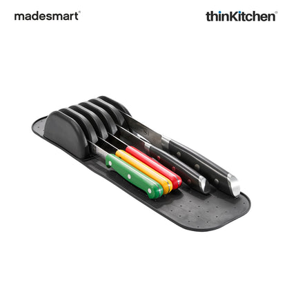 Madesmart Compact Knife Mat With Soft-Grip Slots, Carbon