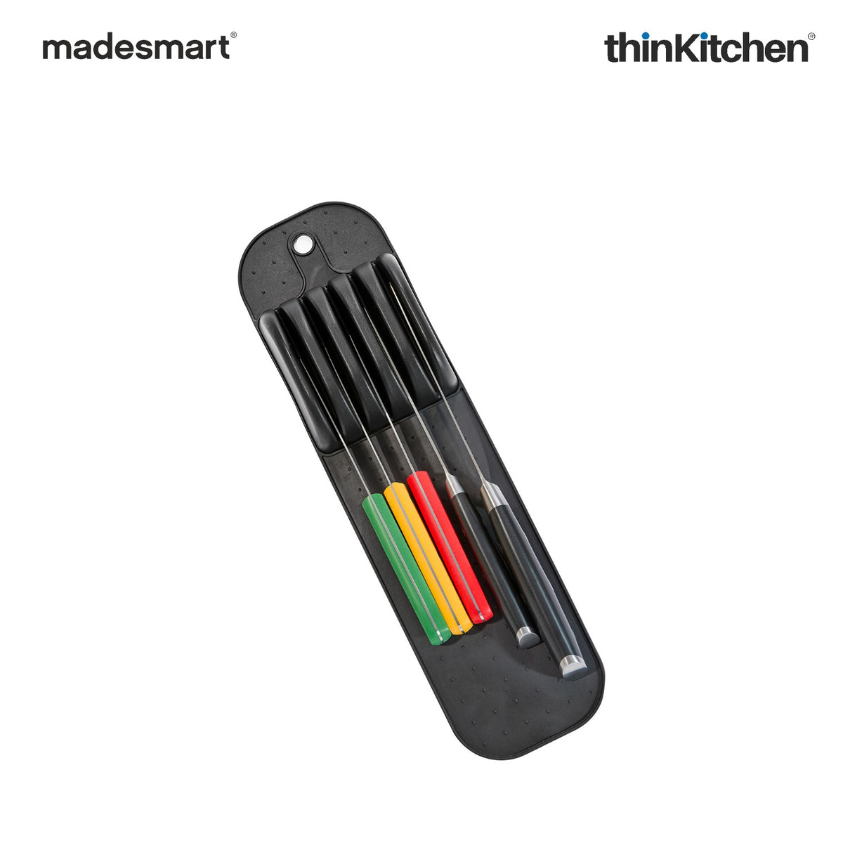 Madesmart Compact Knife Mat With Soft-Grip Slots, Carbon
