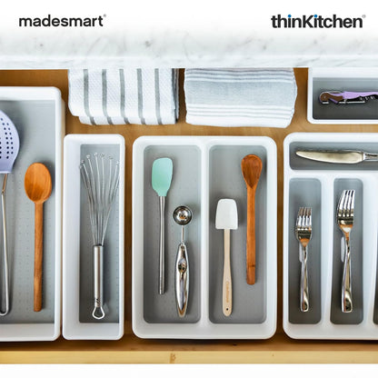 Madesmart Classic Compact Utensil Tray With Soft Grip Lining, Carbon