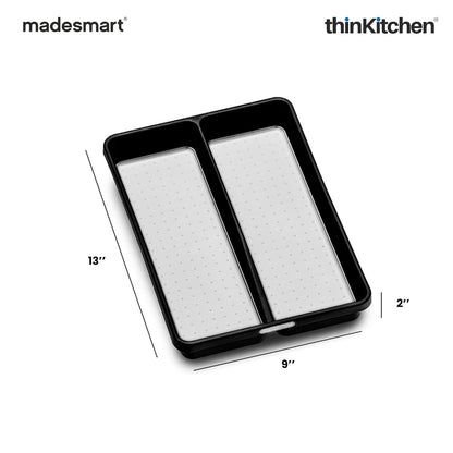 Madesmart Classic Compact Utensil Tray With Soft Grip Lining, Carbon