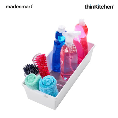 Madesmart Large Deep Storage Bin With Soft Grip Handles - White | Kitchen, Pantry, Cabinet & Under-Sink Organizer