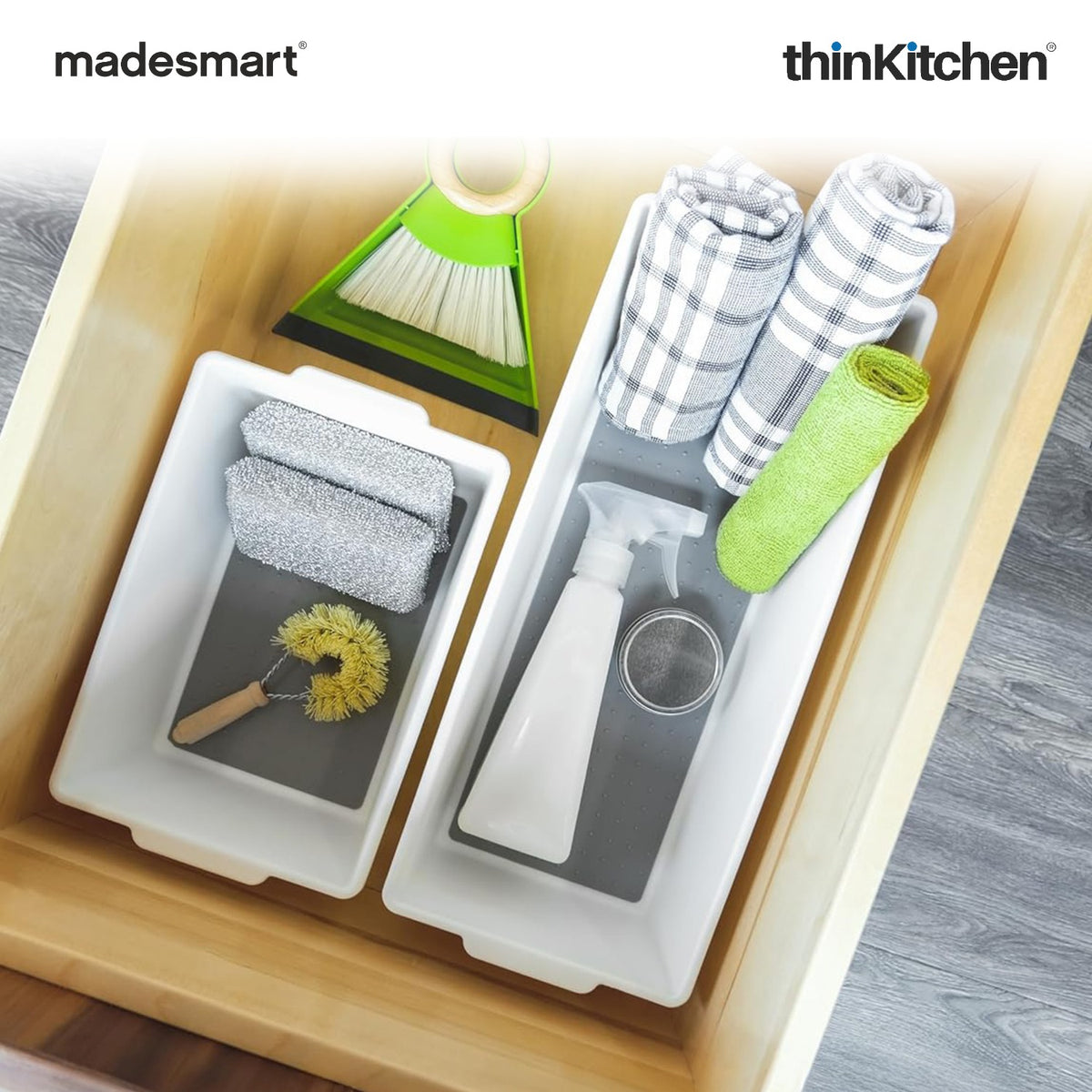 Madesmart Large Deep Storage Bin With Soft Grip Handles - White | Kitchen, Pantry, Cabinet & Under-Sink Organizer - 2