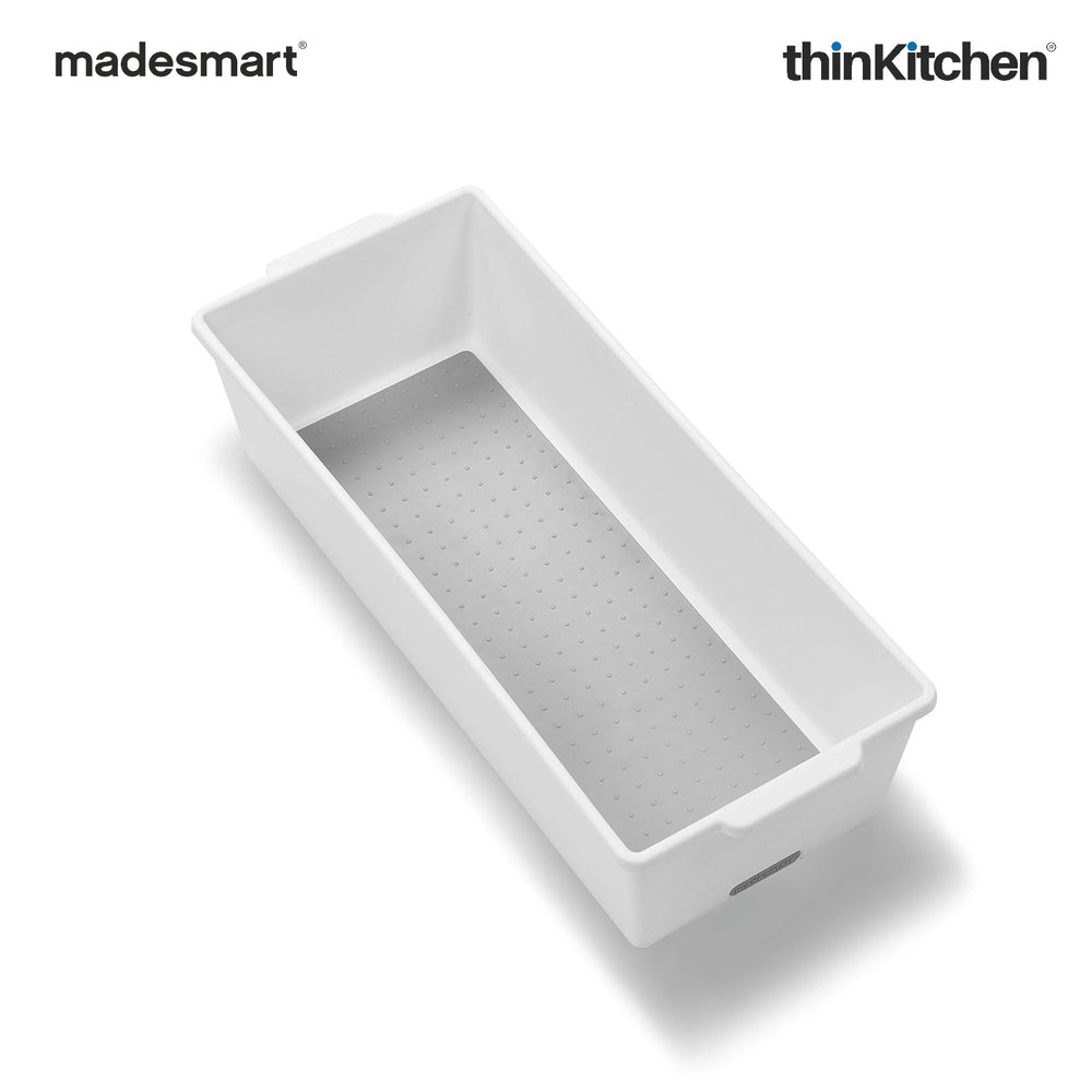 Madesmart Large Deep Storage Bin With Soft Grip Handles - White | Kitchen, Pantry, Cabinet & Under-Sink Organizer