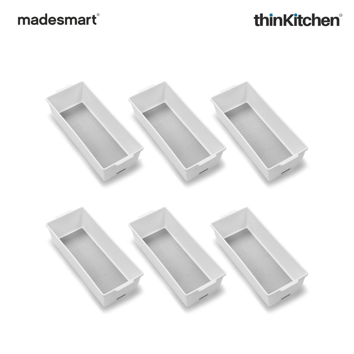 Madesmart Large Deep Storage Bin With Soft Grip Handles - White | Kitchen, Pantry, Cabinet & Under-Sink Organizer