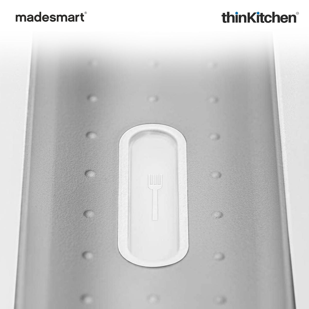 Madesmart Expandable Cutlery Tray, 6 To 8 Compartments, Kitchen Drawer Organizer - White