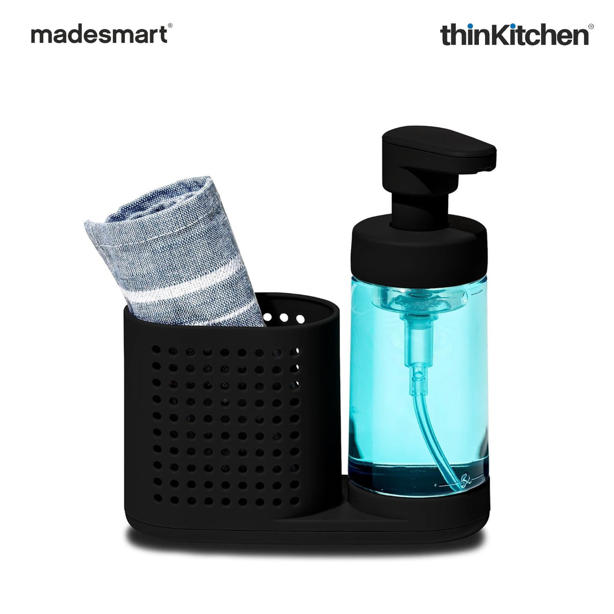 Madesmart Foaming Soap Station With Ventilated Sponge Compartment, Carbon - 3
