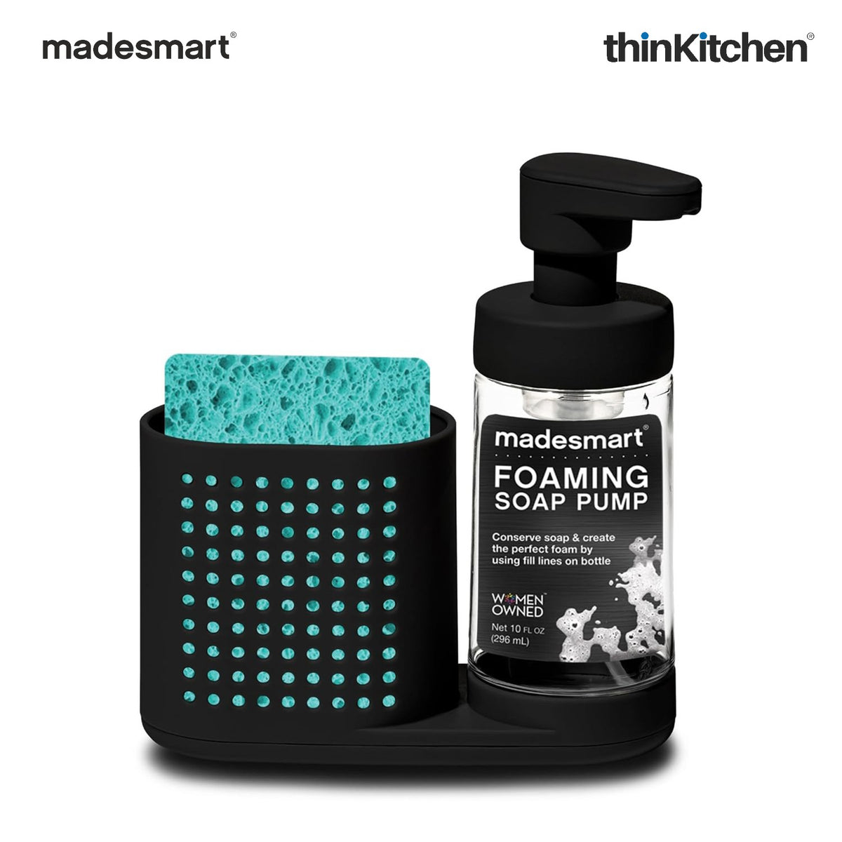 Madesmart Foaming Soap Station With Ventilated Sponge Compartment, Carbon
