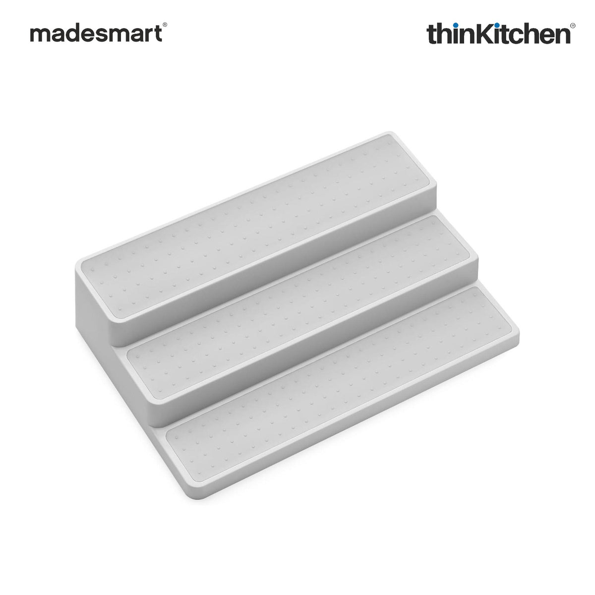 Madesmart 3-Tier Cabinet Shelf Organizer With Soft Grip Lining, White - 1
