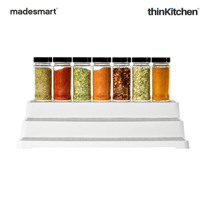 Madesmart 3-Tier Cabinet Shelf Organizer With Soft Grip Lining, White