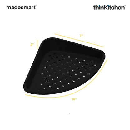 Madesmart Bathtub Corner Shelf With Suction Cups, Carbon