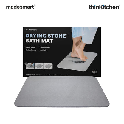 Madesmart Drying Stone Bath Mat With Diatomite Surface, Grey